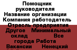 Помощник руководителя › Название организации ­ Компания-работодатель › Отрасль предприятия ­ Другое › Минимальный оклад ­ 100 000 - Все города Работа » Вакансии   . Ненецкий АО,Великовисочное с.